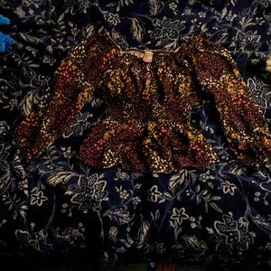 Black shirt with flower patterns